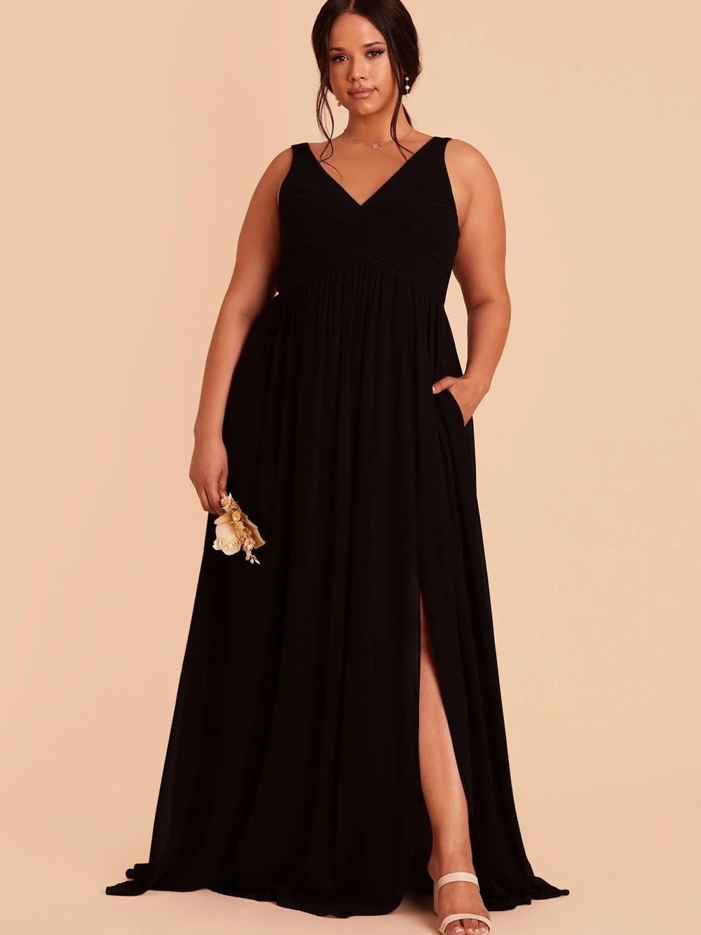 Birdy Grey Laurie Black Chiffon Dress Large - Picture 4 of 12
